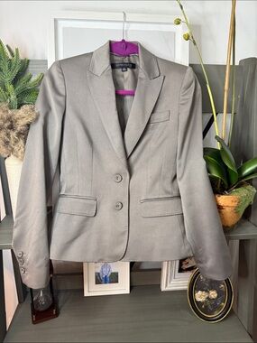 Anne Klein Light Gray Women's Two-Button Blazer